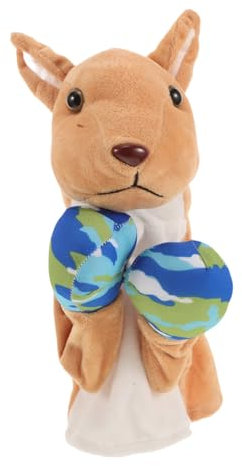 IMIKEYA Handpuppen Boxspielzeug Känguru- Tierische Handpuppe Tierpuppen Khaki Stoff
