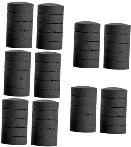 BESTonZON 5 Sätze Kohletabletten Briketts Grill Holzkohle Kohlescheiben Campingvorräte Feuerkohle Multifunktionskohle Feuerstarter Herd Kohle Haushaltskohle Hölzern Schwarz 10 Stück * 5