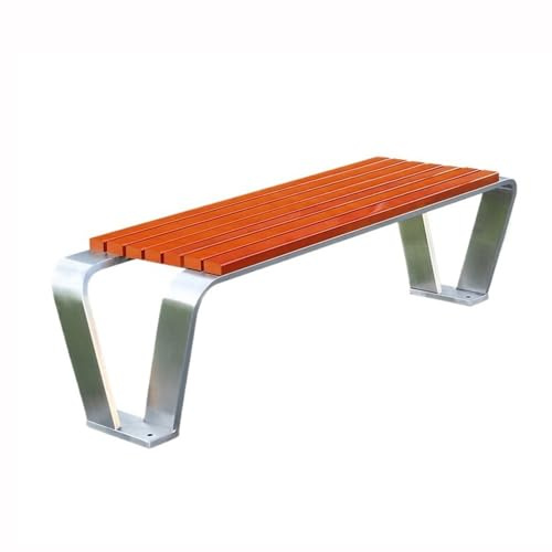 CJHFR472SG Moderne Outdoor-Bänke ohne Rückenlehne, Orange, Doppelbänke, Freizeitbank, aus Edelstahl, für den Außenbereich, Terrasse
