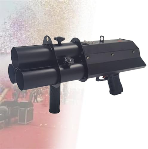 Elektronische Multicolor Konfetti Konfettikanone, elektrischer Hand-Sprühwerfer mit 3 Schüssen, Nebeleffekt für Halloween, Weihnachten, Events, Partys, ohne Licht