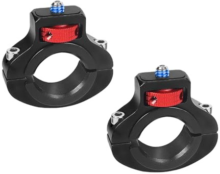 oupados 2 Stücke Fahrrad-/Motorrad-Kamerahalterung Fahrradhalterung 360° Grad Drehbar Rücklaufsperre 1/4 Mount Action Halterung Kamera Lenker für Gopro, Anderen Action Cameras