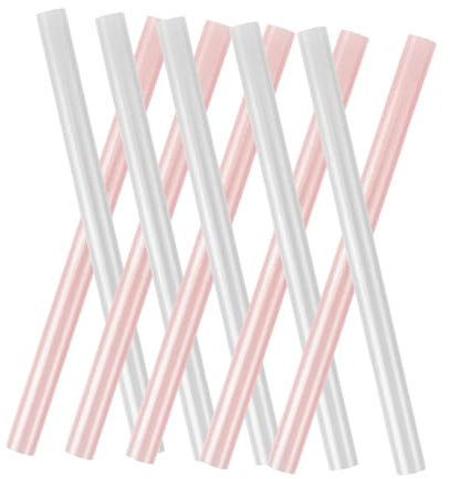 ORFOFE 10Pcs Hot Glue Sticks Bulk Pearl White Sakura Pink Strong Adhesion DIY Crafting Supplies for Handmade Home Decoration Arts Repair