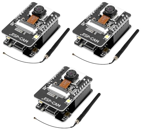 APKLVSR ESP32 CAM Modul,für ESP32 USB C ESP32-CAM Entwicklungsplatine mit 2,4 G Antennen IPEX + OV2640 Kamera-TF-Karten-Modul,DC 5V Dual-Core WiFi Bluetooth,für Arduino(3 Stücke)