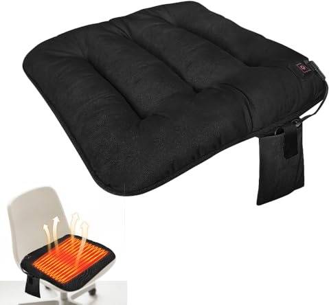 XPJBKC Sitzkissen Beheizbar, Graphen Beheizbares Sitzkissen mit Dreistufige Temperaturregelung und Abschaltautomatik, Sitzheizung USB-Nutzung, Heizkissen Outdoor Indoor Aktivität (Schwarz)