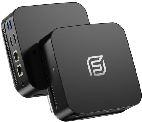 FUNYET Mini PC Laptop,Win 11 Pro,Portable 16 GB de RAM DDR4, SSD de 512 GB, Procesador N95 (Hasta 3,4 GHz), HDMI+ DisplayPort/RJ45 x2/WiFi/Bluetooth 5.0/USB 3.2, Compatible Con Pantallas 4K, Negro