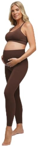 creamy fabrics Schwangerschafts Leggings Damen nahtlos aus Viskose | Weicher Viskose Stretch mit elastischem Bauchpanel für sanften Halt und flexible Passform während der Schwangerschaft