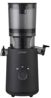 Zephir Estrattore Di Succo Frutta E Verdura 150W, 45 Giri/Min, Apertura XL 11 Cm, Contenitore 1,3L, Funzione Reverse, Separazione Succo E Residui