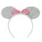 Sparkly Mouse Ears with Bow on Headband/Aliceband.Hair Accessory-Silver by Inca