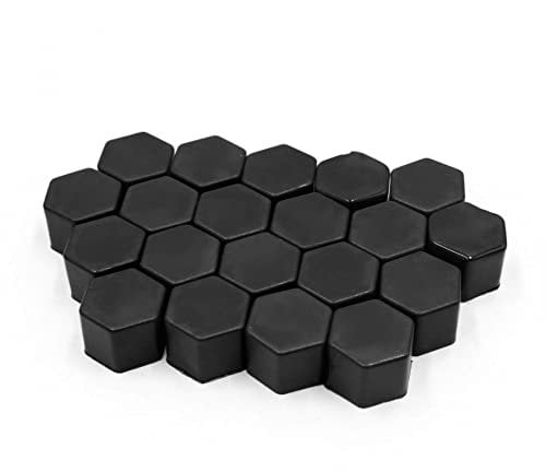 sourcing map 20stk. 19mm Universal Radschraubenkappen Radschrauben Radmuttern Kappen Silikon Abdeckkappe für Auto Schwarz