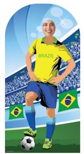 Brazil (World Cup Football Stand-in) Adult Size 6ft /190cm Tall with Free Mini Destop Cut Out