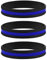 Sainstone Dünnes blaues Armband – 3 Stück Silikonkautschuk USA Armbänder Set – Unterstützung der Rechtsdurchsetzung für Polizisten, Cops, blau