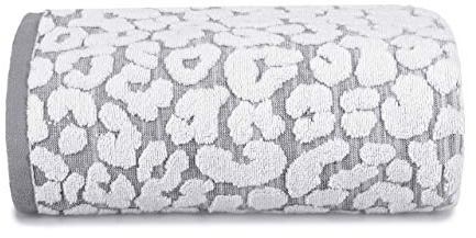 Allure Leopard Bath Towel, 100% Cotton, Luxury Jacquard Print, Soft & Absorbent, 70cm x 125cm (Monochrome)