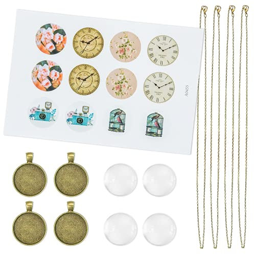 Vintageparts Cabochon-Set Lara - DIY Bastel-Set für Halskette & Halsband - Vintage Schmuck selber machen - für Anfänger & Profis - Antik Bronzefarben