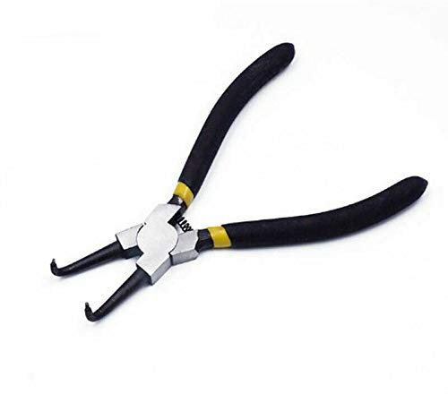 Bent Nose Circlip Plier 6/150mm Internal Bent Plier C Clip Remover Tool for Electrical and Wood Work, DIY and Jewellery Making (Black, 1Pcs)