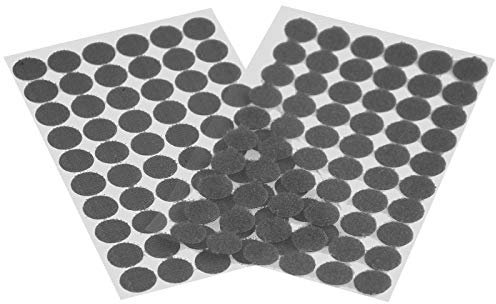 60 Klettpunkte 15mm Klettband-Punkte Klebepunkte Klettverschluss selbstklebend, Farbe:dunkelgrau