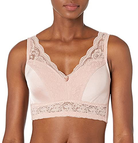 Rhonda Shear Women's Pin Up Leisure Bra with Removable Pads, Rose Blush, S