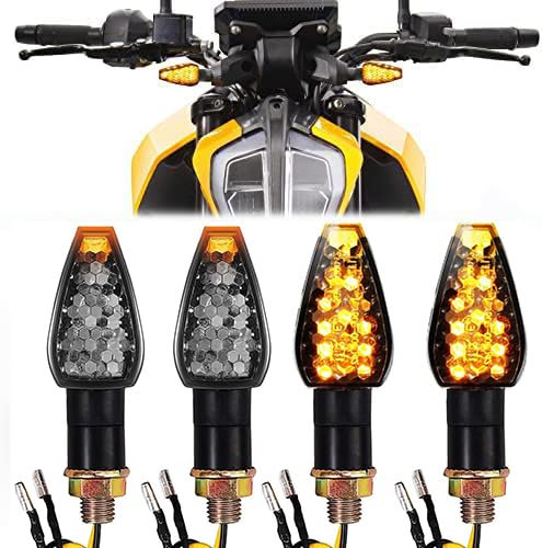 4 Stück Blinker Motorrad E Geprüft Universal 14 LED Blinker E24 lauflichter Mini Motorrad Blinker Lauflicht