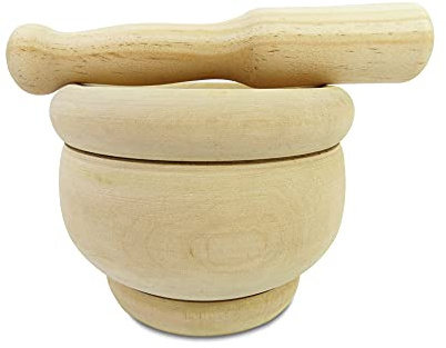 11cm (11cm)Juego de Mortero y Mano / Mortero Para Cocina de Madera / Mortero de Cocina / Mortero de Cocina Para Moler Ajo, Especias, Pimienta 11cm (11cm)