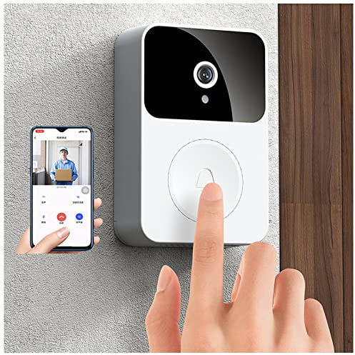JSvsza Sonnette sans Fil sans Pile avec Caméra, Visiophone sans Fil avec Carillon, Audio Bidirectionnel, Stockage Cloud Gratuit, Étanche