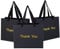 Ronvir 25 Stück Geschenktüten Schwarz, Danke Papiertüten mit henkel, Geschenktüten klein für Hochzeit, Party, Geburtstag, Feiern, Muttertag, Vatertag, Kindertag, Taufe, Danke, 22x10x18 cm