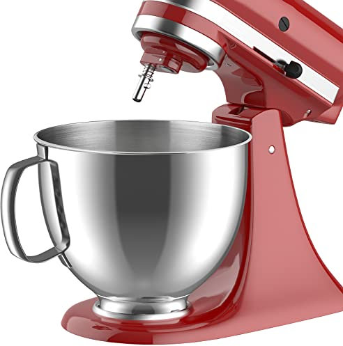 GVODE Edelstahl Schüssel für Kitchenaid Standmixer, 4.5-5Qt Rührschüssel für Kitchenaid Zubehör, Edelstahl Aufsatz für Kitchen aid, Spülmaschinenfest