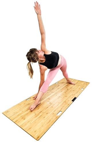 Planche de tapis de yoga originale pour tapis (primé) – Plateforme portable pour yoga sur tapis et surfaces inégales, intérieur et extérieur, bambou durable