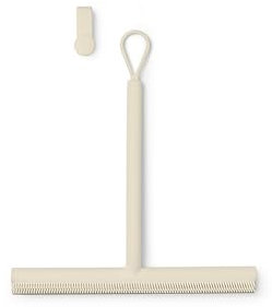 Brabantia - ReNew Tergivetro per Doccia con Gancio - Spazzola in Silicone per Vetri & Piastrelle del Bagno - Impugnatura Morbida & Antiscivolo - Resistente alla Corrosione - Soft Beige - 42,1 x 9 cm