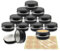 YANCAER 10 Pièces Pots en Aluminium Noir brillant de 10ml avec Couvercle - D35mm x H17mm Vide Ronde Cosmétiques Pot Conteneurs de Voyage pour Maquillage, Crème, Baume à Lèvres, Mini Bougies