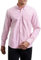HISDERN Camicia da Uomo a Maniche Lunghe Rosa Oxford Camicie con Tasche Classiche Casual Cotone Camicia Regular Fit XL