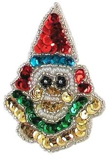 Expo International 7,6 x 5,1 cm Mardi Gras Happy Clown Gesicht Pailletten Patches/Applikationen, mehrfarbig