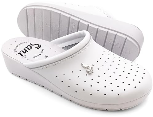 Anatomical Sanitary Slippers for Women Genuine Leather Orthopedic Shoes Non-Slip Made in Italy