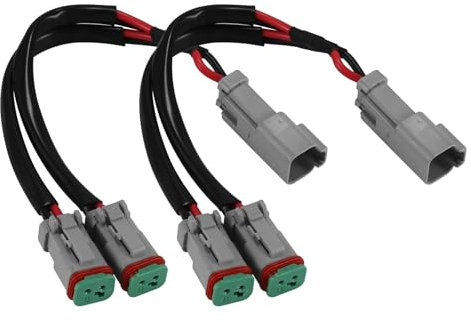 Tagtight DT Splitter Connector Splitter für DT-Anschlüsse, DT Stecker Connectors 2 Polig, Y Typ Kabel Deutsch DT Buchsen Adapter für LED Pod Arbeits Scheinwerfer NachrüStungs Stecker Kabelbaum