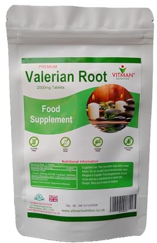 Valerian Root Tablets, Relief of Sleep disturbances, Vegan Safe Tablets (90)