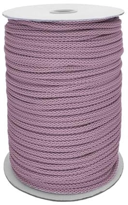 Polyester-Schnur 100m Kordel Seil Bekleidungskordel Makrameeschnur weiche Häkelbindung Ø ca. 6mm, Farbe:378 - grauviolett