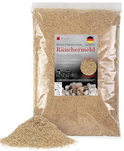 Moritz 5 kg di farina per affumicatura di faggio, 0,5 – 1 mm, affumicatura a freddo di pesce, carne, formaggio, verdure, anche per barbecue, barbecue – trucioli di incenso