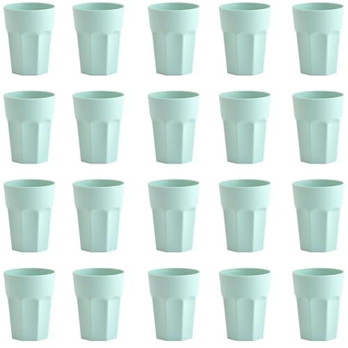 Engelland - 20 x Plastikbecher, Trinkbecher, Mint, Pastellfarben, 400 ml, Eichstrich, bruchfest, stapelbar, Mehrweg, Kunststoff, wiederverwendbar, Party-Becher, Trink-Glas