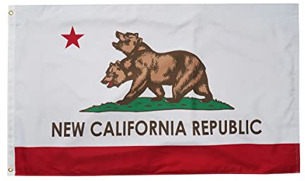 FRF FLAG Kalifornien-Flagge, doppelseitig, Motiv: New California Republic Flagge, Outdoor-Fallout-NCR-Flagge, mit 2 Messingösen und 4 Reihen von unteren Stichen
