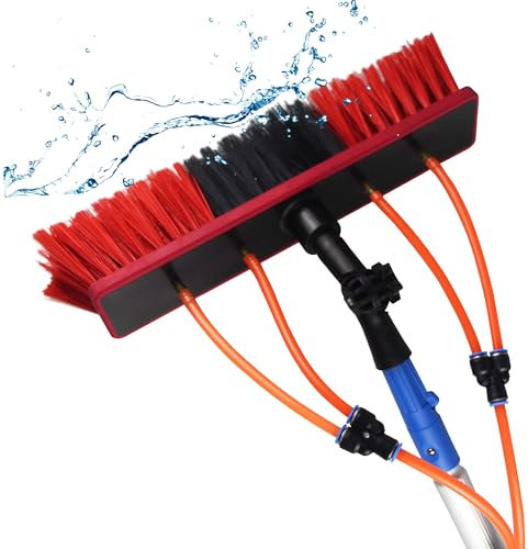 5-12 Meter Teleskop Hydro Reiniger Aus Aluminium Besen mit Wasseranschluss Dachreinigungsgerä Teleskopstange PV Anlage Reinigung (9 m)