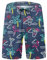 FT FENTENG Short de bain pour homme à séchage rapide avec doublure en maille, short de plage respirant, Paume flamant rose fluo, X-Large