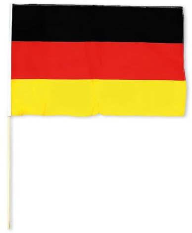 Stabfahne Flagge mit Holzstab Fanartikel Deutschland Sport Support Anfeuern