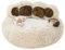 Jiupety Round Katzenbett Flauschig von Pfote Form, Donut-Hundebettn Katzenbetten, Hundebett Kleine Hunde Größe 56cm, Cat Bed Bequem und Weich, Katzenbett Waschbar, Kamel