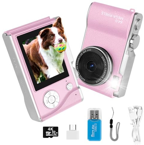 Appareil Photo numérique FHD 1080P Appareil Photo - Appareil Photo numérique avec 2.4 LCD Rechargeable 16X Zoom numérique, Appareil Photo Compact Simple Appareil Photo numérique Portable