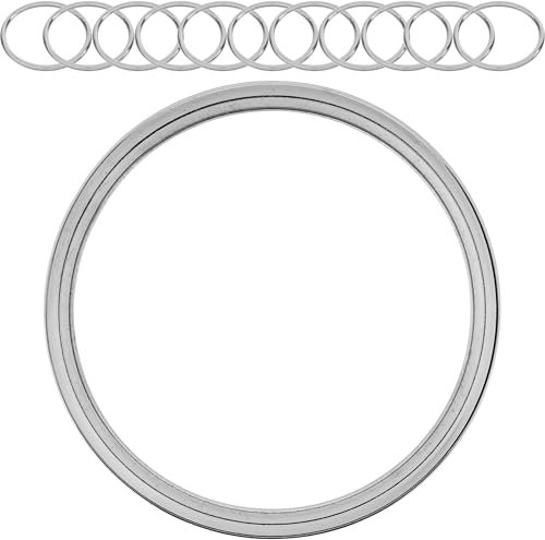 O-Ringe aus Metall, 12 Stück, mit Ø 10 mm Innendurchmesser, Silber-farben, 1,5 mm starker Ring, O Ring geschlossen ohne Öffnung, ORinge aus vernickeltem Stahl, nicht offen Metallring Schnalle Gurtband