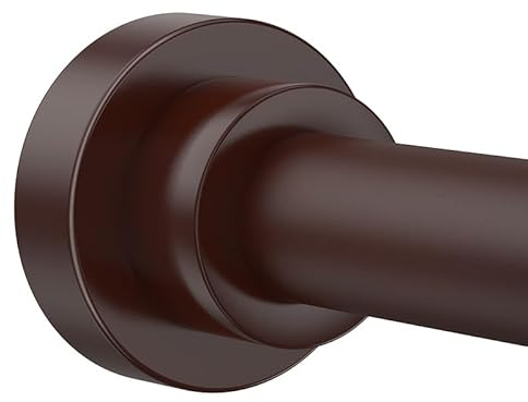 Duschvorhangstange, 78,7–203,2 cm, verstellbare Gardinenstange, ohne Bohren, Spannung, Duschstange, Edelstahl, für Badezimmer, Raumteiler, Braun