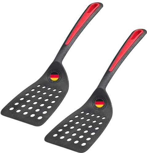 Westmark 2 Pfannenwender Gallant – Breite Auflagefläche und speziell abgeflachte Kante, Kunststoff, Gallant, Schwarz/Rot, 293722E3