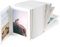 100er Leinen-Leporelloblock 15x21 cm, weiß mit Umrandung in schwarz, Passepartout für Fotos im Format 13x18 cm, Ziehharmonika, Scrapbook, kleines Fotoalbum zum selbstgestalten, Einsteckalbum