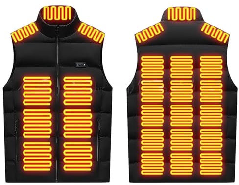2024 Gilet Chauffant Homme Femme Usb Chauffage Ultraléger Manteau Chauffant Avec 4 Niveaux De Chauffage 26 Zones De Chauffé Veste Doudoune Gilet Col Debout Hiver Chaud Grandes Tailles Pas Cher