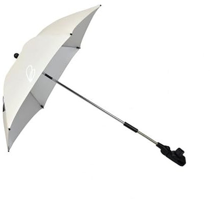 Asalvo Sombrilla Universal para Carro de Bebé SUNSHADE – Protección Solar Anti-UV 50+, Regulable, Compatible con Todo Tipo de Sillas, Apertura Manual – Beige