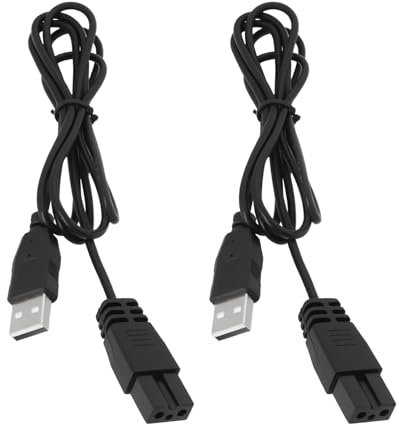YINETTECH Lot de 2pcs Câbles de Chargement USB pour Aspirateur de Piscine de 1,2m Câble 5V 1A à 2 Broches Compatible avec Bestway Compatible avec Lay-z-Spa