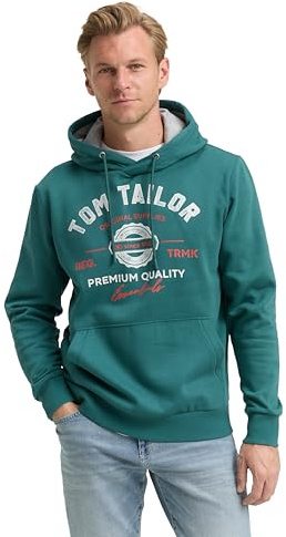 Tom Tailor Herren Hoodie Sweatshirt mit Logo-Print